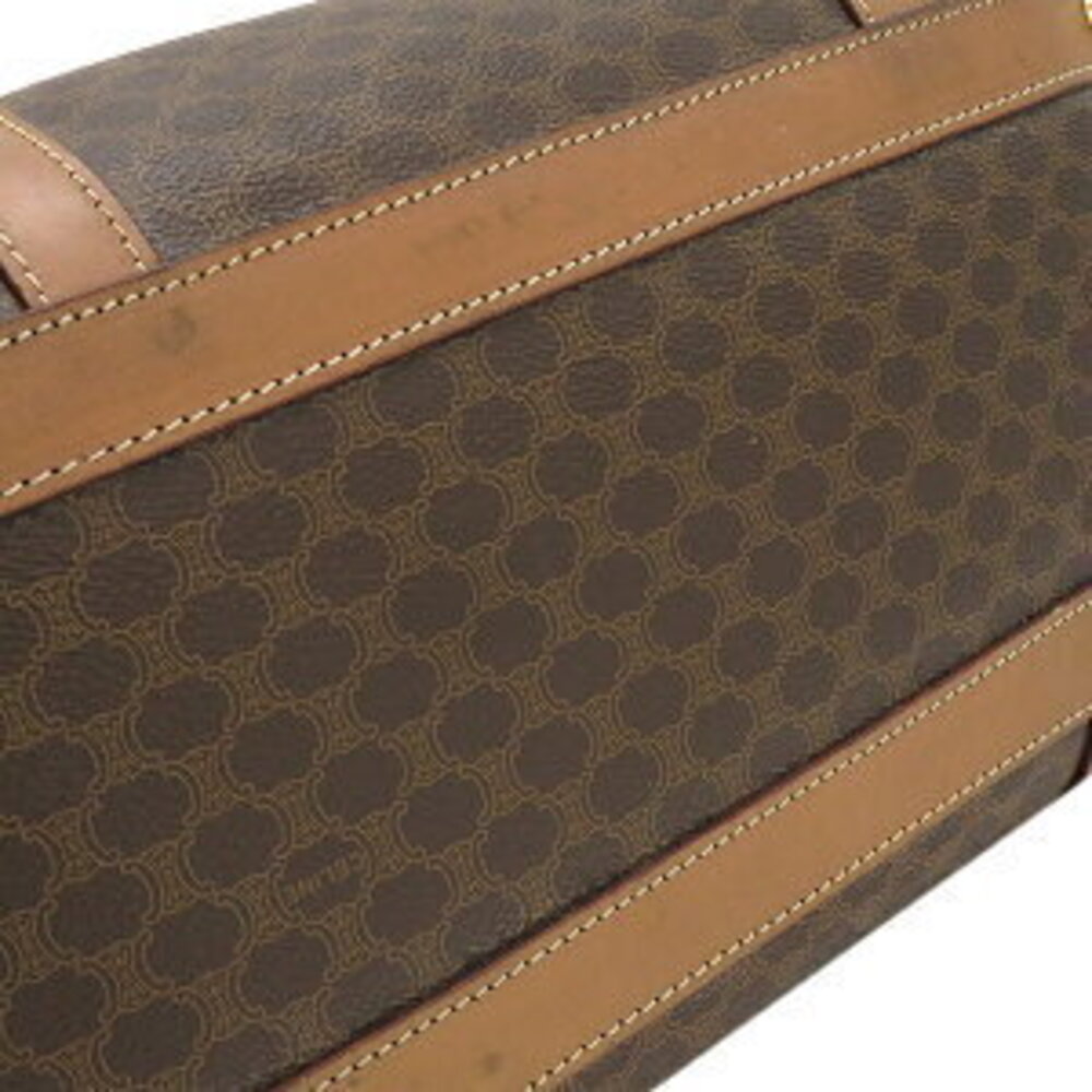 Celine logo Boston bag leather all over Triomphe handbag macadam brown - Picture 9 of 9